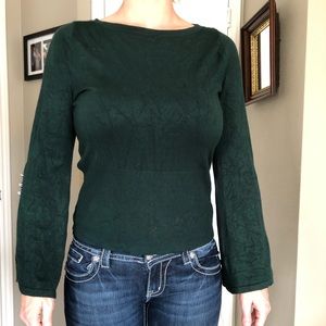 NY&Co stretchy fitted green sweater